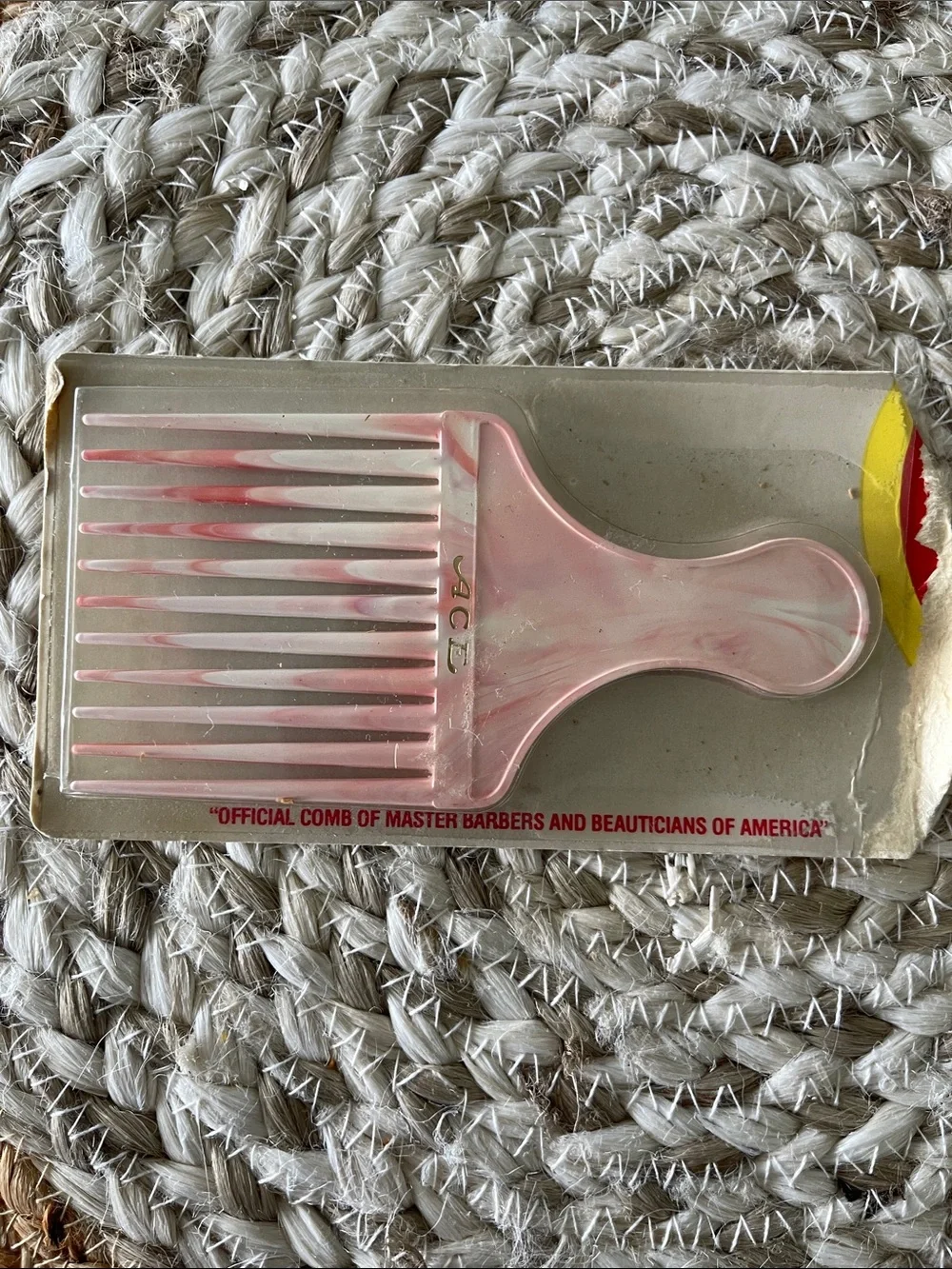Vintage Ace Comb Company Pink Swirl Hair Pic